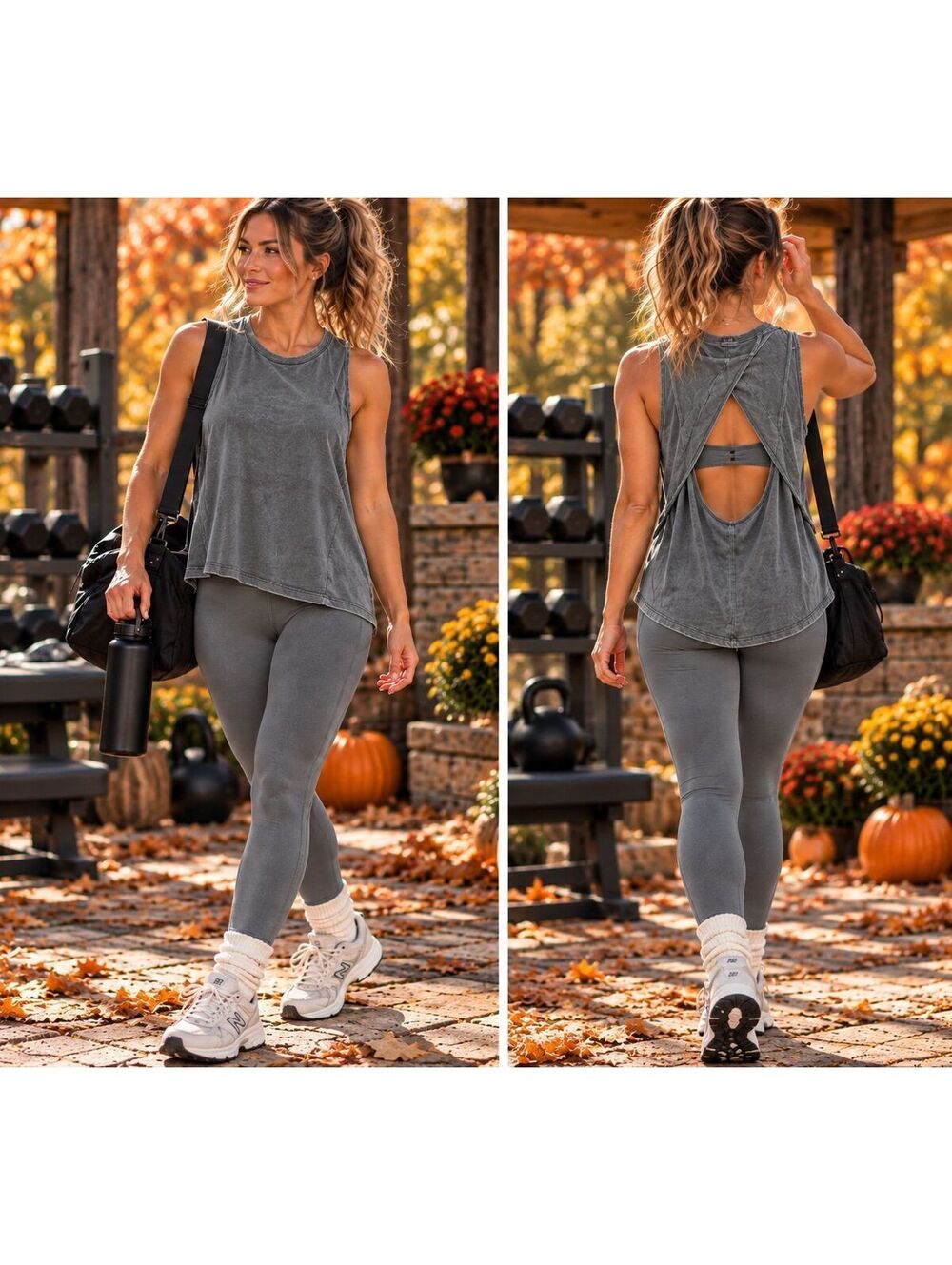 POL oversized washed muscle top size small